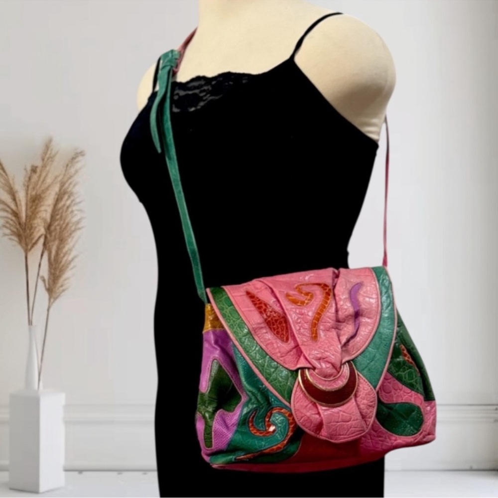 Sharif Multicolor Patchwork Leather Crossbody Bag - image 1